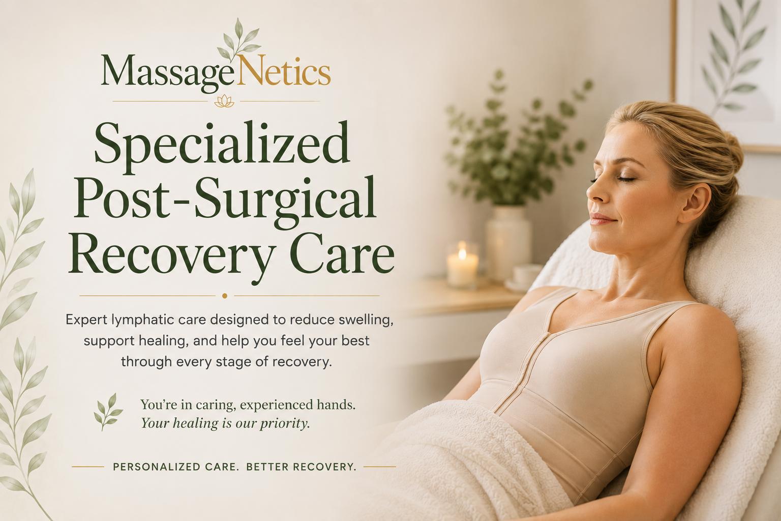 Specialized post-surgical lymphatic recovery care at MassageNetics