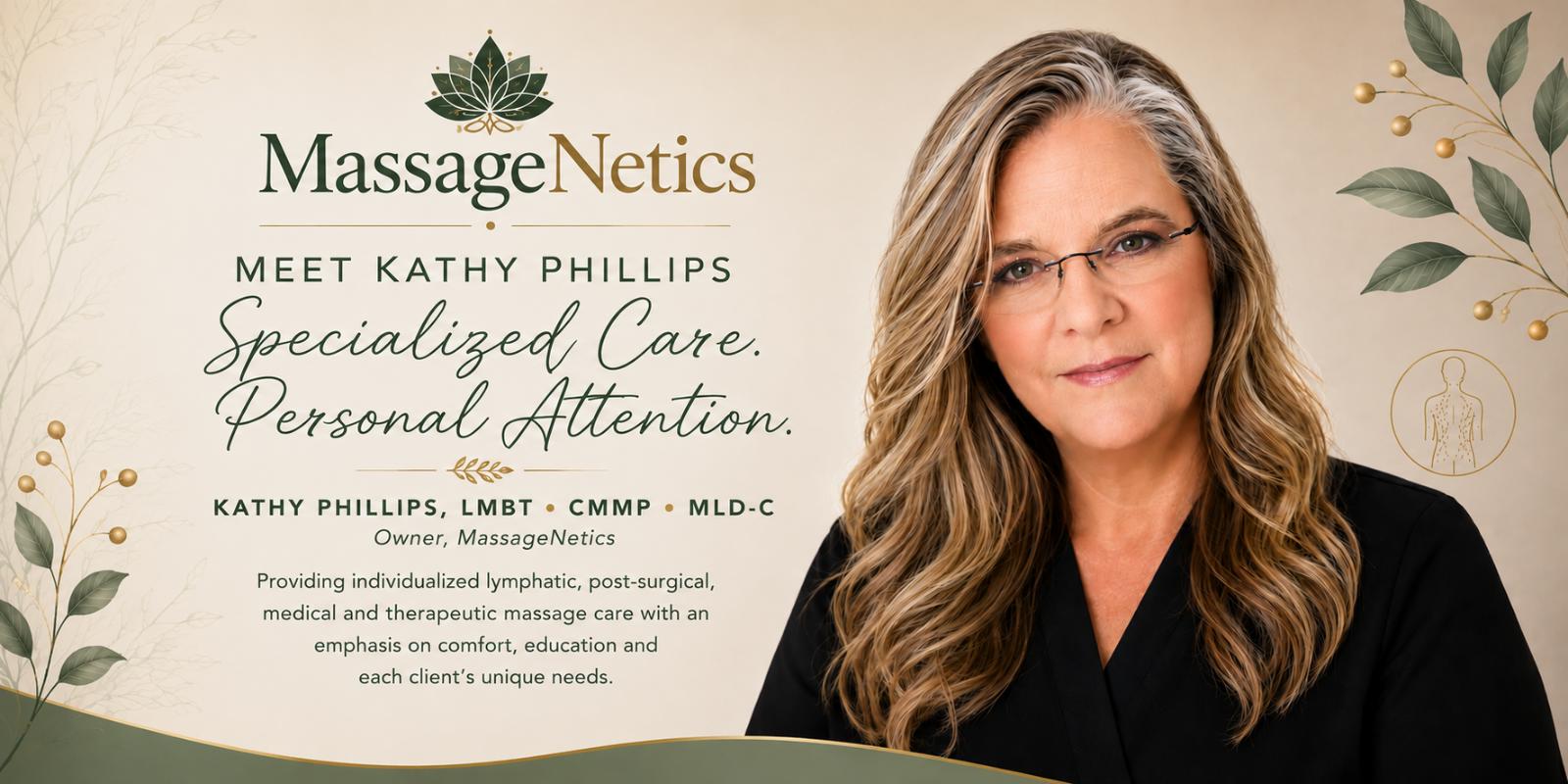 Meet Kathy Phillips: Providing Lymphatic, post-surgical, medical and therapeutic massage